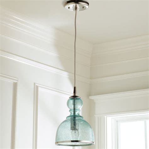 Colored Seeded Glass Pendant Aqua Seeded Glass Pendant Glass Pendant Light Plug In Pendant Light