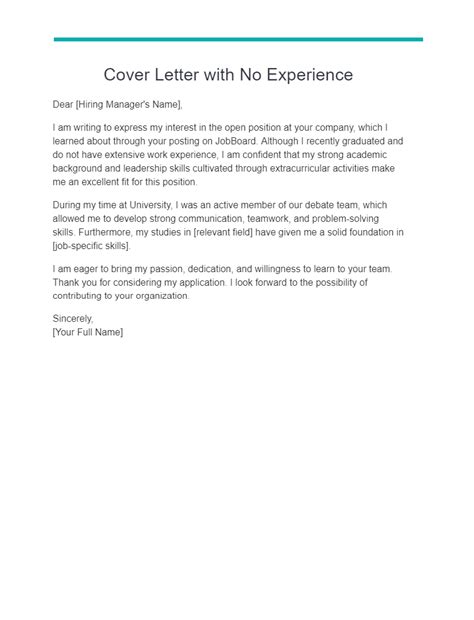15 Cover Letter With No Experience Examples How To Write Tips Examples