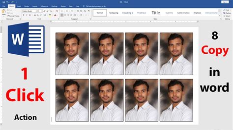Passport Size Photo In Microsoft Word Fully Automatically Youtube