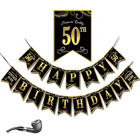 Buy 50th Birthday Decorationsmilestone Birthday Bannervintage Dude