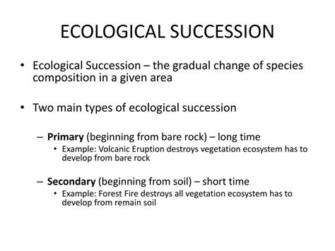 Ppt Ecological Succession Powerpoint Presentation Free Download Id