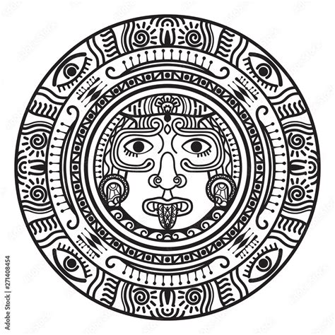 Abstract Mandala Inca Maya Civilizations Graphic Design Decorative