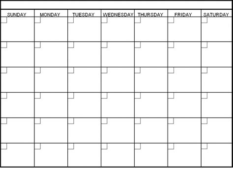 6 Week Calendat Calendar Template 2021