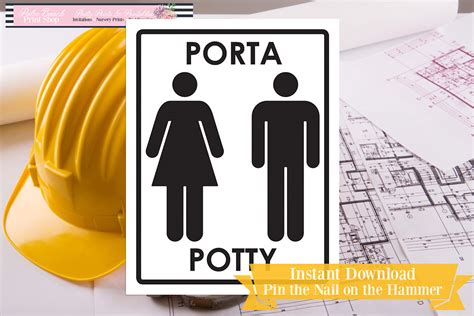 Printable Porta Potty Construction Birthday Sign Porta Potty