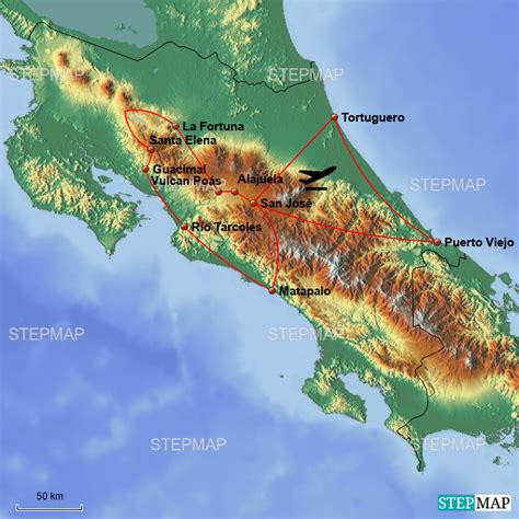 Stepmap Costa Rica Übersicht Landkarte Für Costa Rica