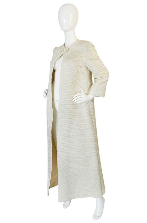 Regal 1960s Cream And Gold Thread Evening Opera Coat For Sale At 1stdibs