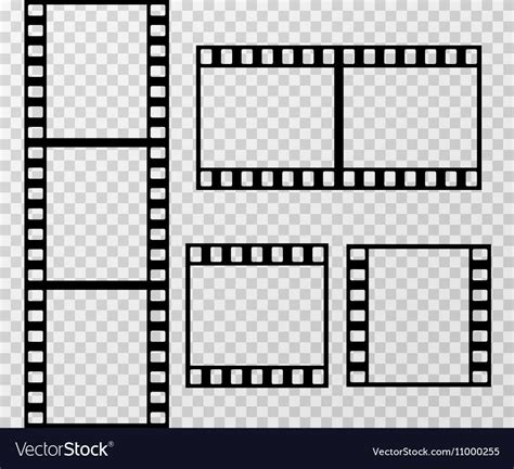 Film Strip Photo Frame Vector Template Isolated On Transparent
