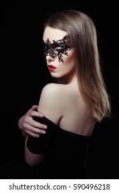 Lace Mask Red Lips Images Stock Photos Vectors Shutterstock