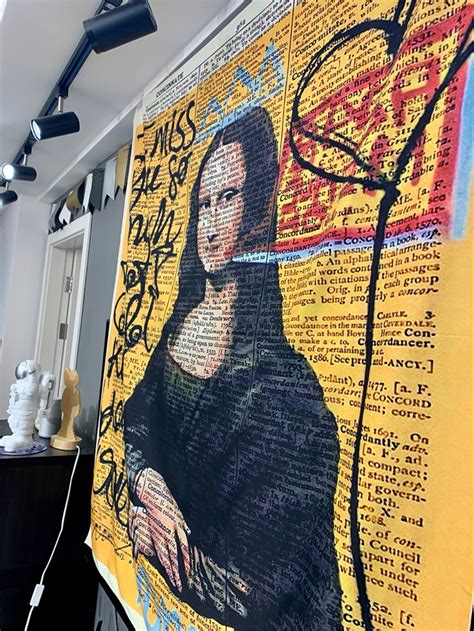 Painting Mona Lisa Tapestry Classic Graffiti Art Tapestry Etsy