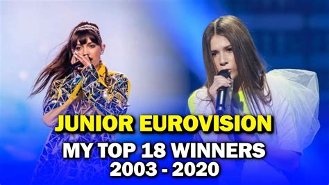 Junior Eurovision Winners My Top 18 2003 2020 Youtube