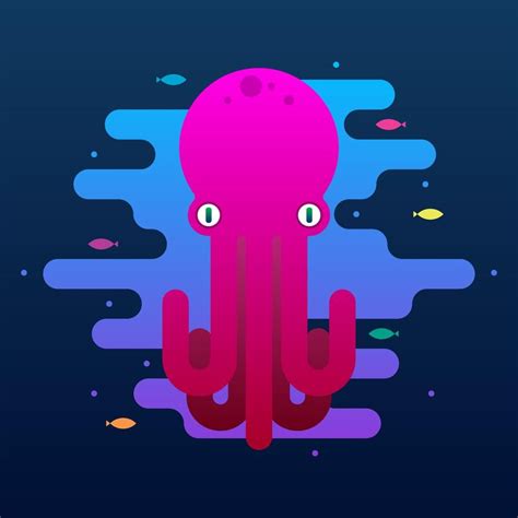 Channel of kids cartoons and music. Cute Octopus Cartoon Vector Illustration | Cute octopus ...