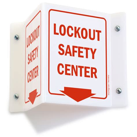 Lockout Safety Aluminum Projecting Hazcom Sign Sku S 4575