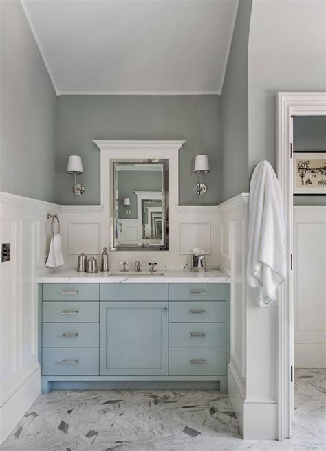 Blue Painted Bath Vanities Glidden ‘grey Leaf Sherwin Williams