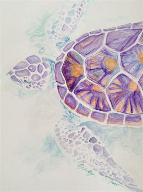 Watercolor Sea Turtle Watercolor Sea Art Watercolor Art