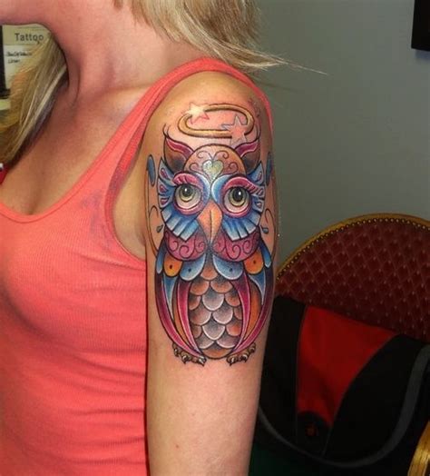 Women Tattoo Girly Sleeve Tattoos Girly Colorfull Owl