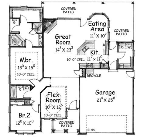 Traditional Style House Plan 2 Beds 2 Baths 1615 Sqft Plan 20 1371