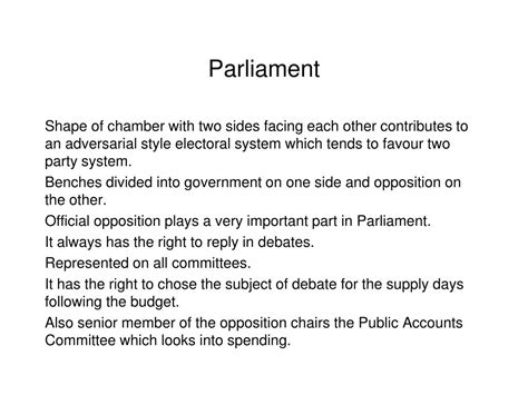 Ppt The Role Of Parliament Powerpoint Presentation Free Download
