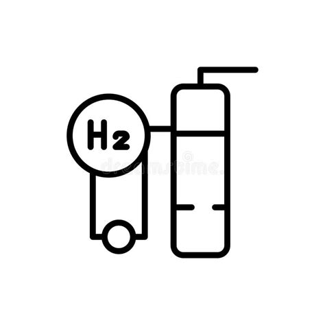 Production H2 Color Line Icon Hydrogen Energy Isolated Vector Element