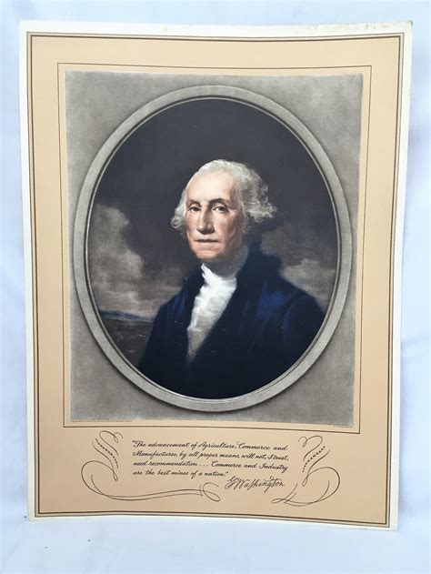 Colored Mezzotint Of George Washington By Norman Hirst After Gilbert