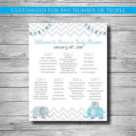 Baby bouncer, swing and doorway jumper. Baby Shower Seating Chart Chevron Any theme DIGITAL OR ...
