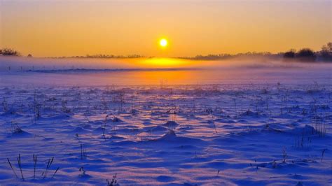 Sunrise At The Snowfield Wallpaper Backiee