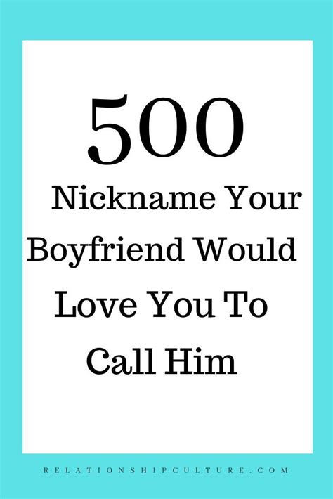 Romantic Nickname For Your Boyfriend In 2021 Nicknames For Boyfriends