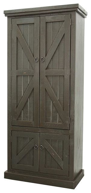 Rustic Pantry Cabinet 4 Panel Doors With Inner Adjustable Shelves