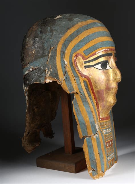 Igavel Auctions An Egyptian Polychrome And Gilded Cartonnage Mummy Mask Late Ptolemaic Early