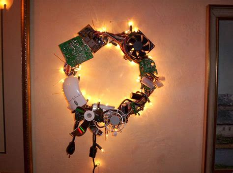 Funny Geek Christmas Wreaths Home Decoration