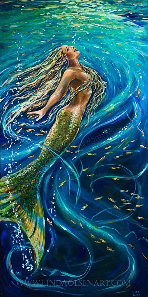 Swimming To The Surface Mermaid Etsy Mermaid Painting Mermaid Art