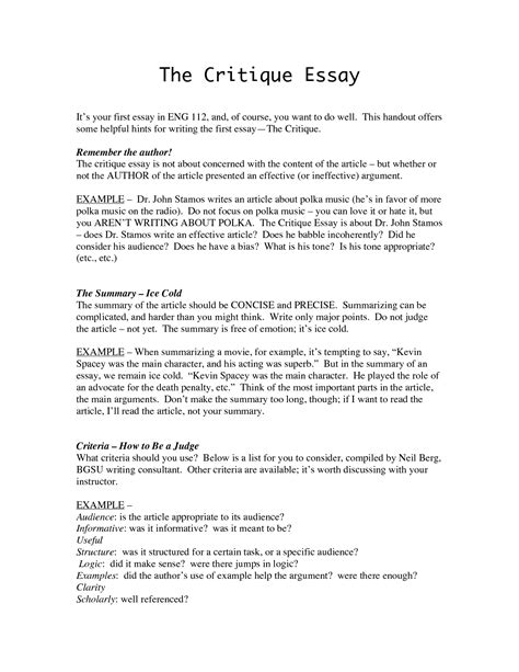 Here is a really good example of a scholary research critique written by a student in edrs 6301. Critique Paper Example : Critique of research paper. Tips for Writing a Psychology ...