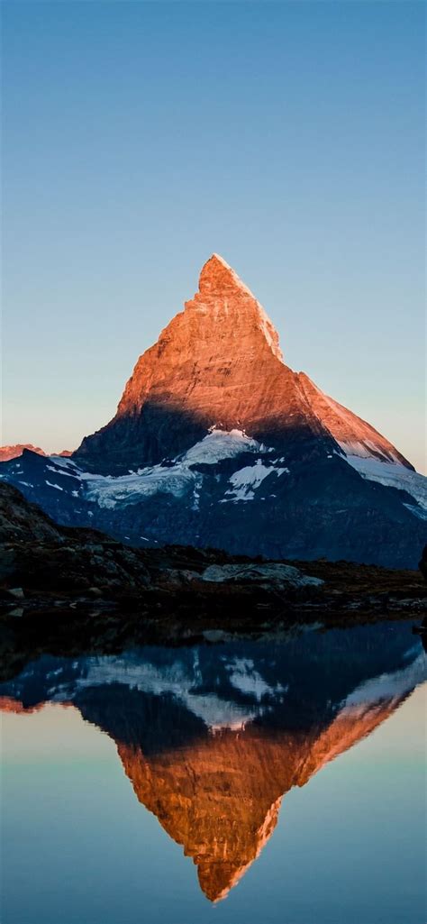 Matterhorn Mountain Glow Sunset Lake Iphone 11 Wallpapers Free Download
