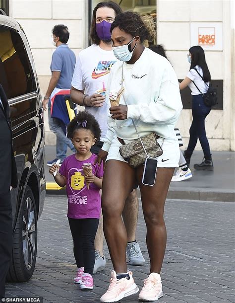 Serena Williams Steps Out For Ice Cream With Husband Alexis Ohanian And Daughter Olympia In Rome