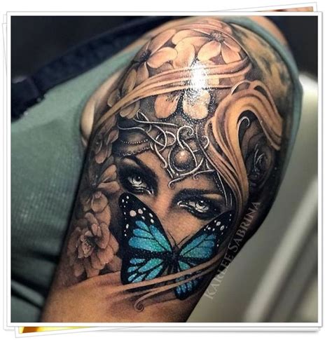 Since there are over 20 thousand types of butterflies, there must be a blue one as well. Upper Arm Tattoos For Women - Tattoo| Forumdan | Lace ...