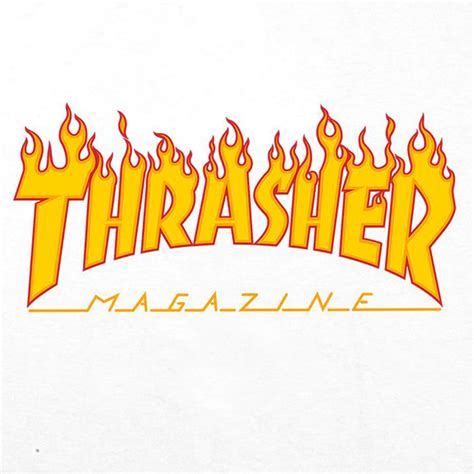 Thrasher Flame Logo T Shirt White Xtremept
