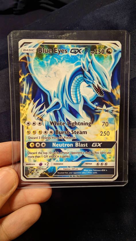 Search for pokémon cards display. Blue Eyes as a full art pokemon card by me : yugioh