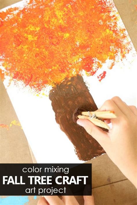 Color Mixing Fall Tree Craft For Kids Tree Crafts