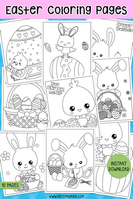 printable easter coloring pages  kids artsy momma
