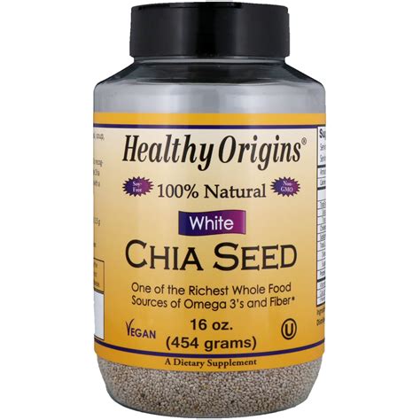 Healthy Origins 100 Natural White Chia Seed 16 Oz 454 G Iherb