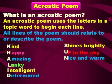 Ppt Acrostic Poem Powerpoint Presentation Free Download Id2034525