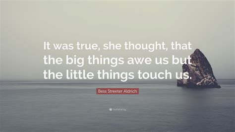 Bess Streeter Aldrich Quote It Was True She Thought That The Big