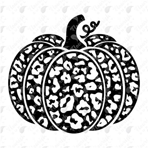 Leopard Print Pumpkin Svg Stencil Template Cut File Etsy