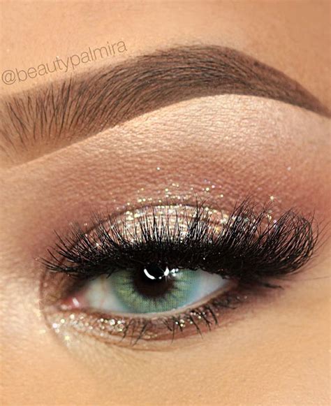 65 Pretty Eye Makeup Looks Shimmery Gold For Green Eyes