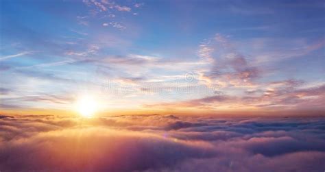 Beautiful Sunset Sky Above Clouds Stock Photo Image Of Clean Horizon