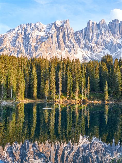 Karersee Lake Wallpaper 4k Latemar Mountain Range