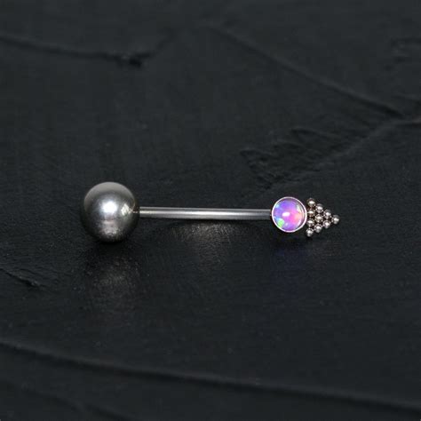 Titanium Belly Ring Opal Belly Button Ring 16g 14g Navel Etsy