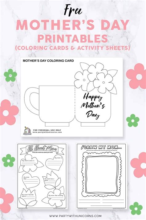Mothers Day Printables Coloring Cards And Activity Sheets For Kids