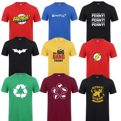 Sheldon Cooper Penny Camisetas Homens Impresso Manga Curta O Grande