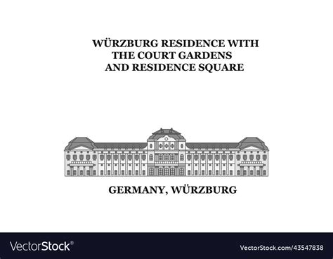 Germany Wurzburg City Skyline Isolated Royalty Free Vector