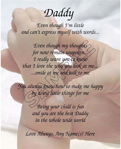 Birthdays are by default a very special occasion, especially if the occasion includes the youngsters of the family. DADDY FROM BABY PERSONALIZED POEM MEMORY BIRTHDAY FATHER'S ...